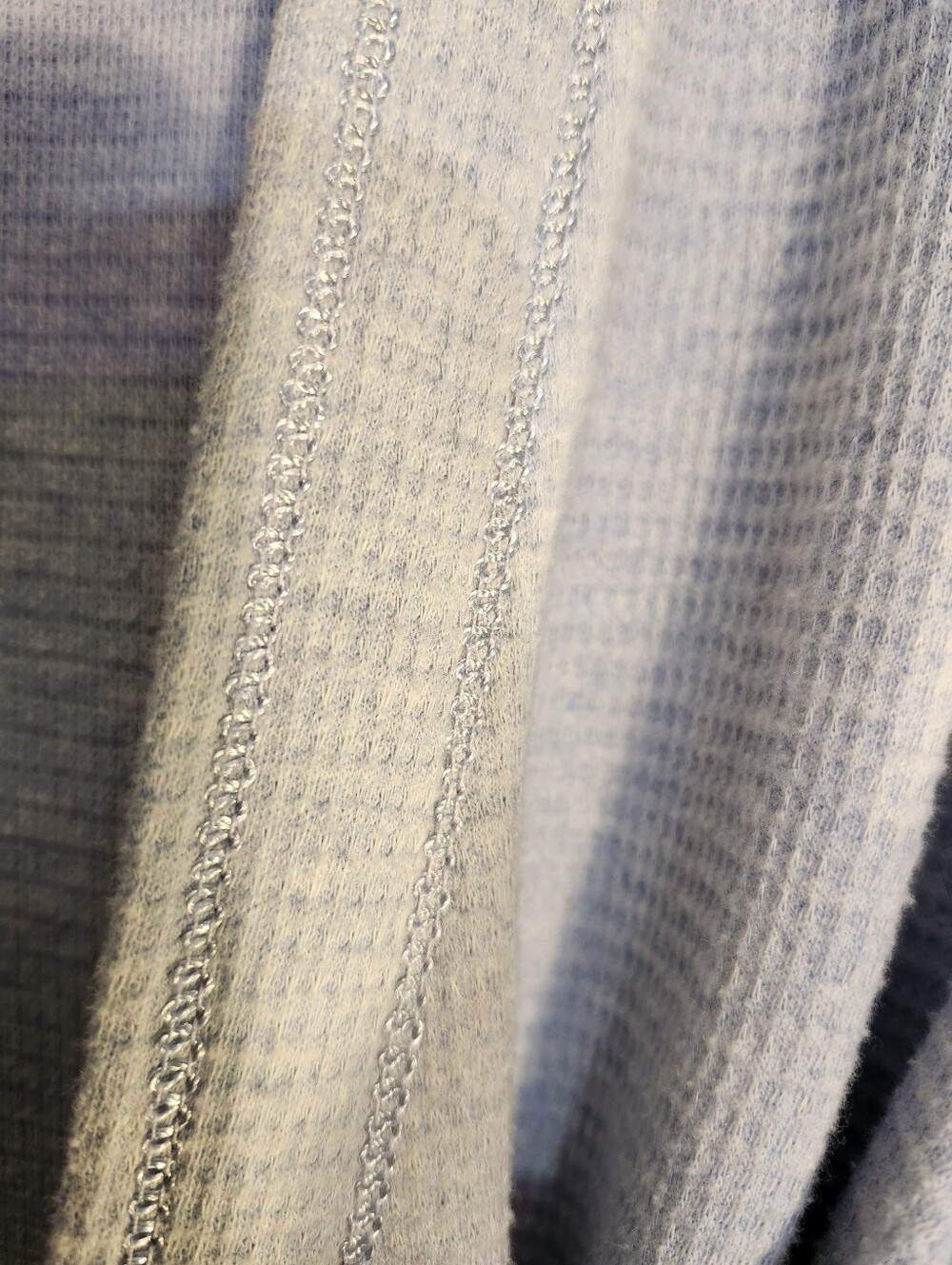 croft & barrow Light Blue Ribbed Knit Robe with Pockets Short - Picture 6 of 7